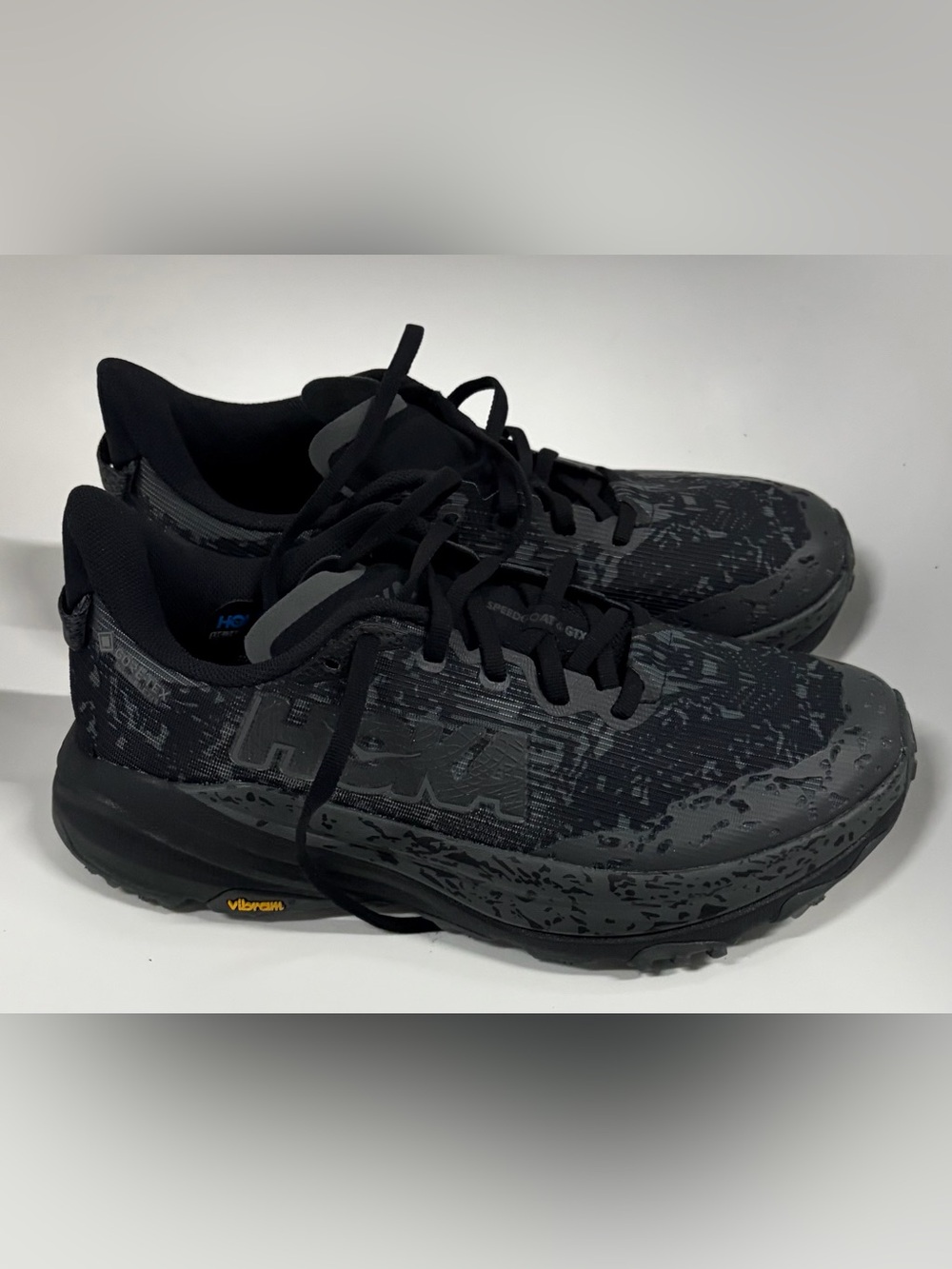 HOKA Speedgoat 6 GTX Black Outer Orbit Women's Running Shoes Size 8.5 D Wide